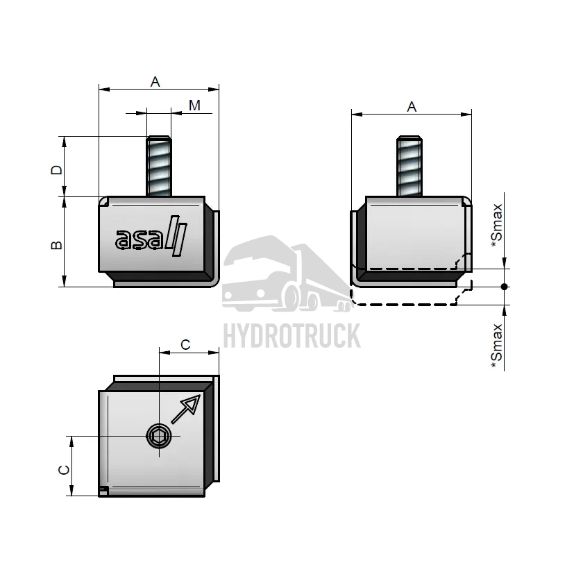 Silentblok ASA typ B 50 kit M10 MDGQ504510AIK
