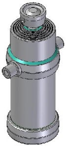 Teleskopický válec sklápění 22t, 2060mm, 5 stupňový,